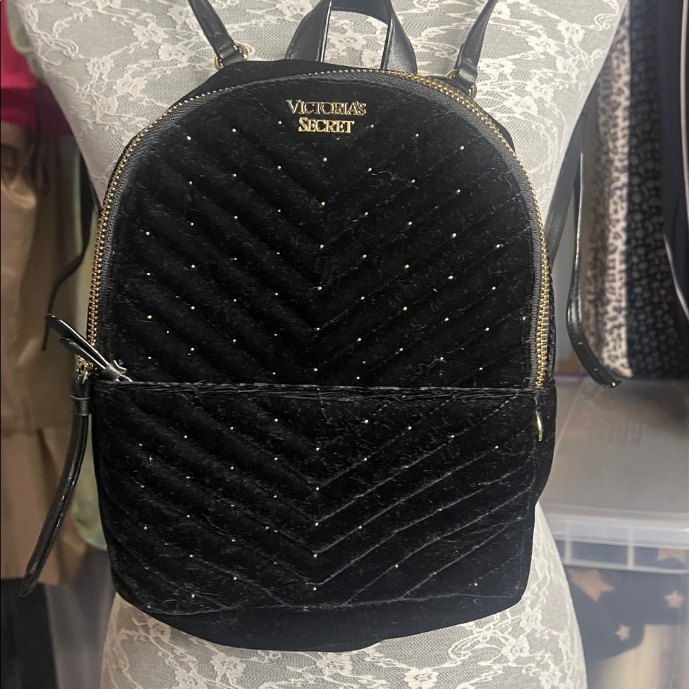 Victoria's Secret Black Quilted mini Backpack